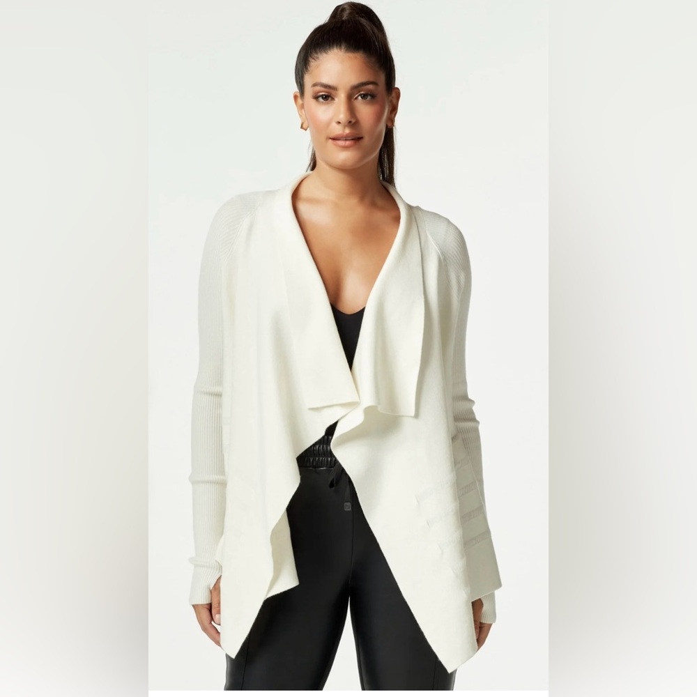 Blanc Noir Liminal Drape Front Sweater Cloud Dancer (Beige) NWT